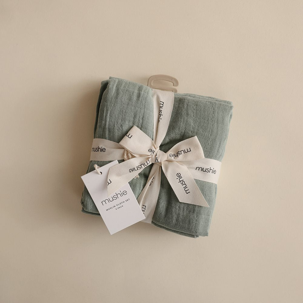 Muslin Cloth 3-Pack - Roman Green Mushie