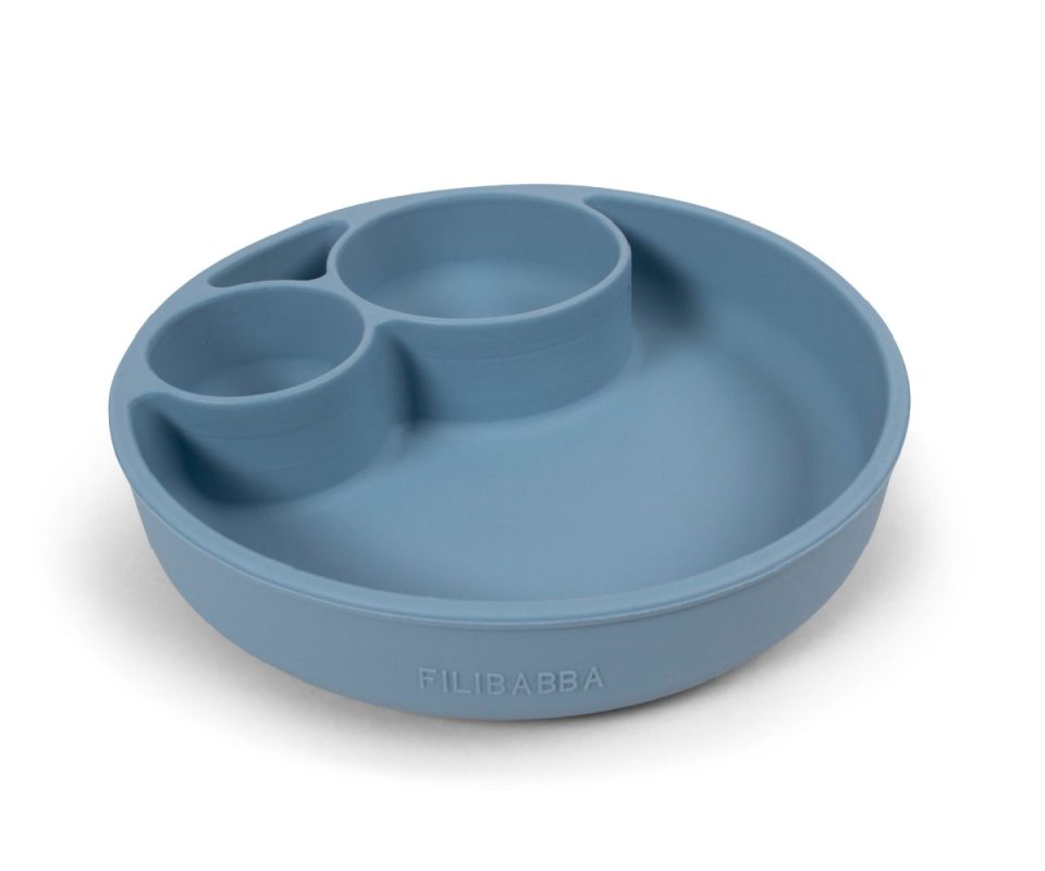 Silicone Divided Plate – Powder Blue