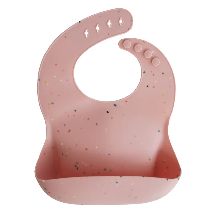 Silicone Bib Powder Pink Confetti Mushie