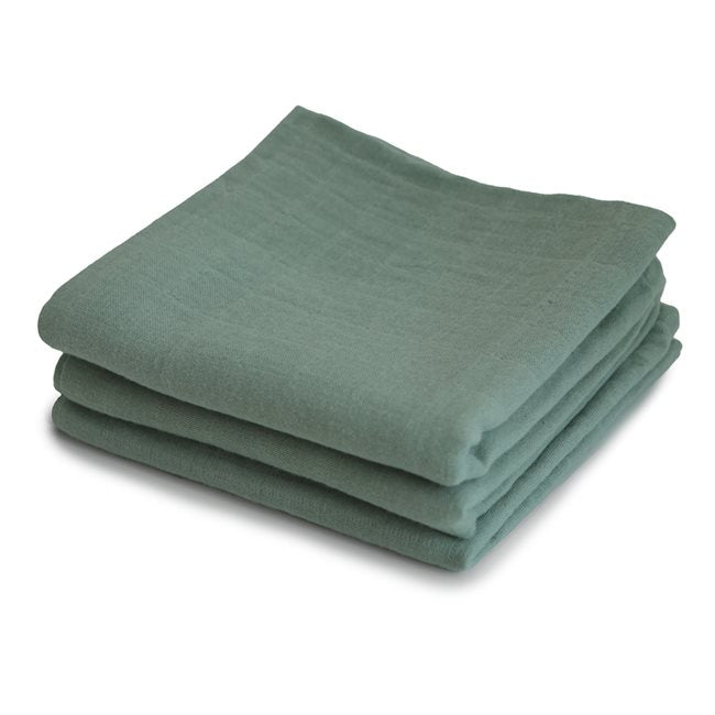 Muslin Cloth 3-Pack - Roman Green Mushie