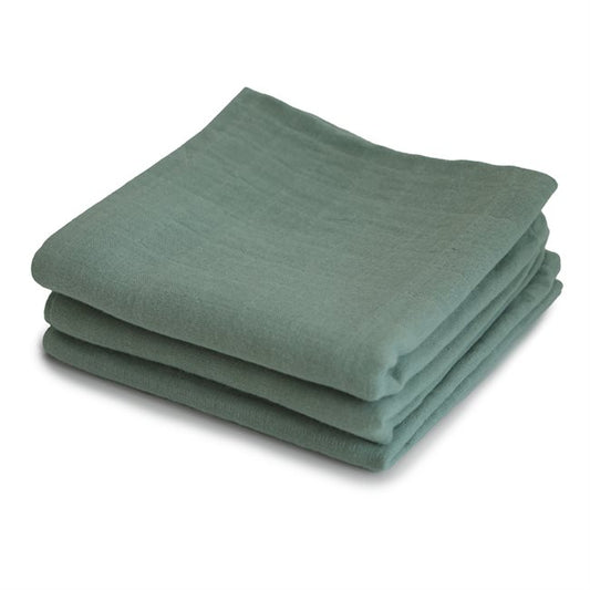 Muslin Cloth 3-Pack - Roman Green Mushie