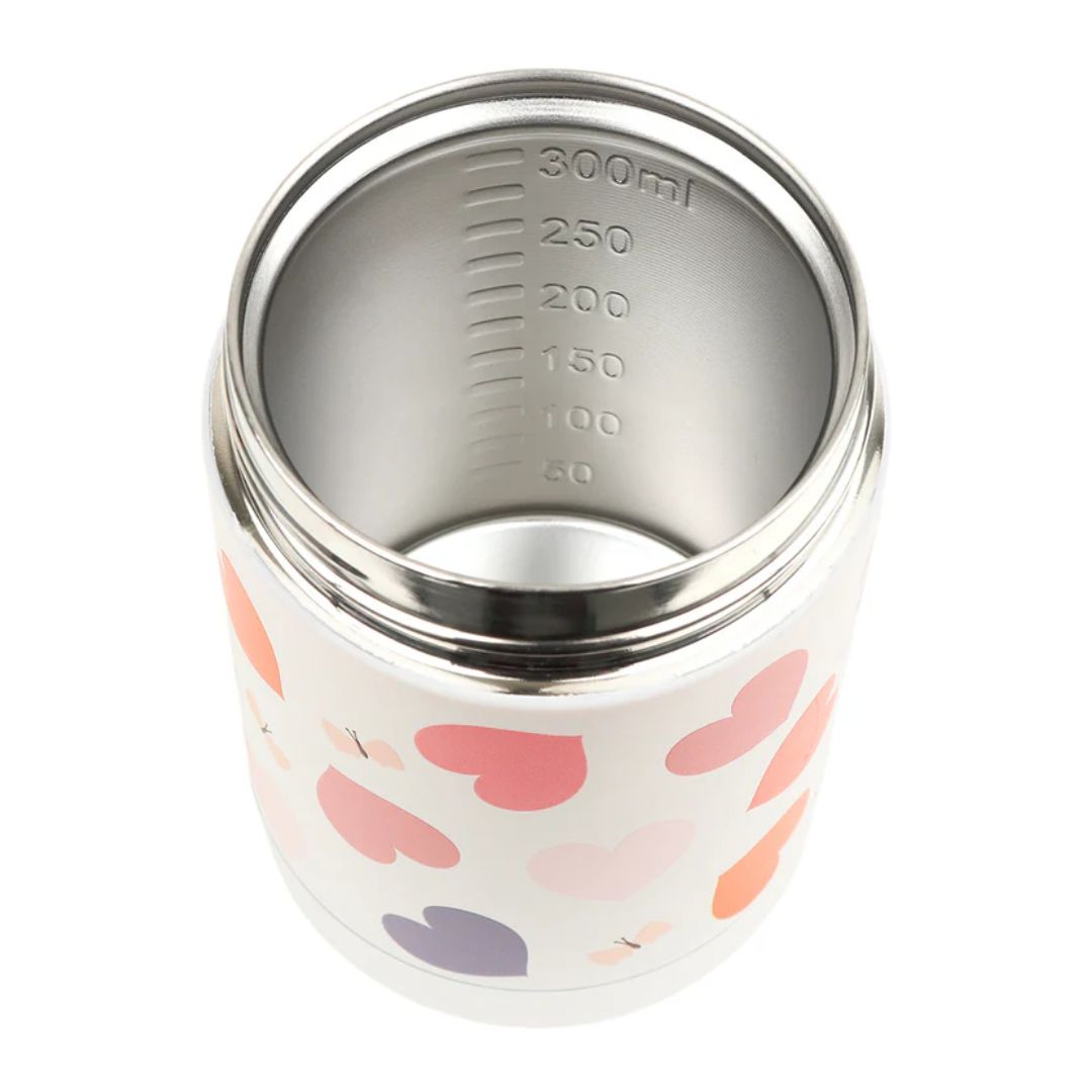 Stainless Steel Food Jar - Hearts