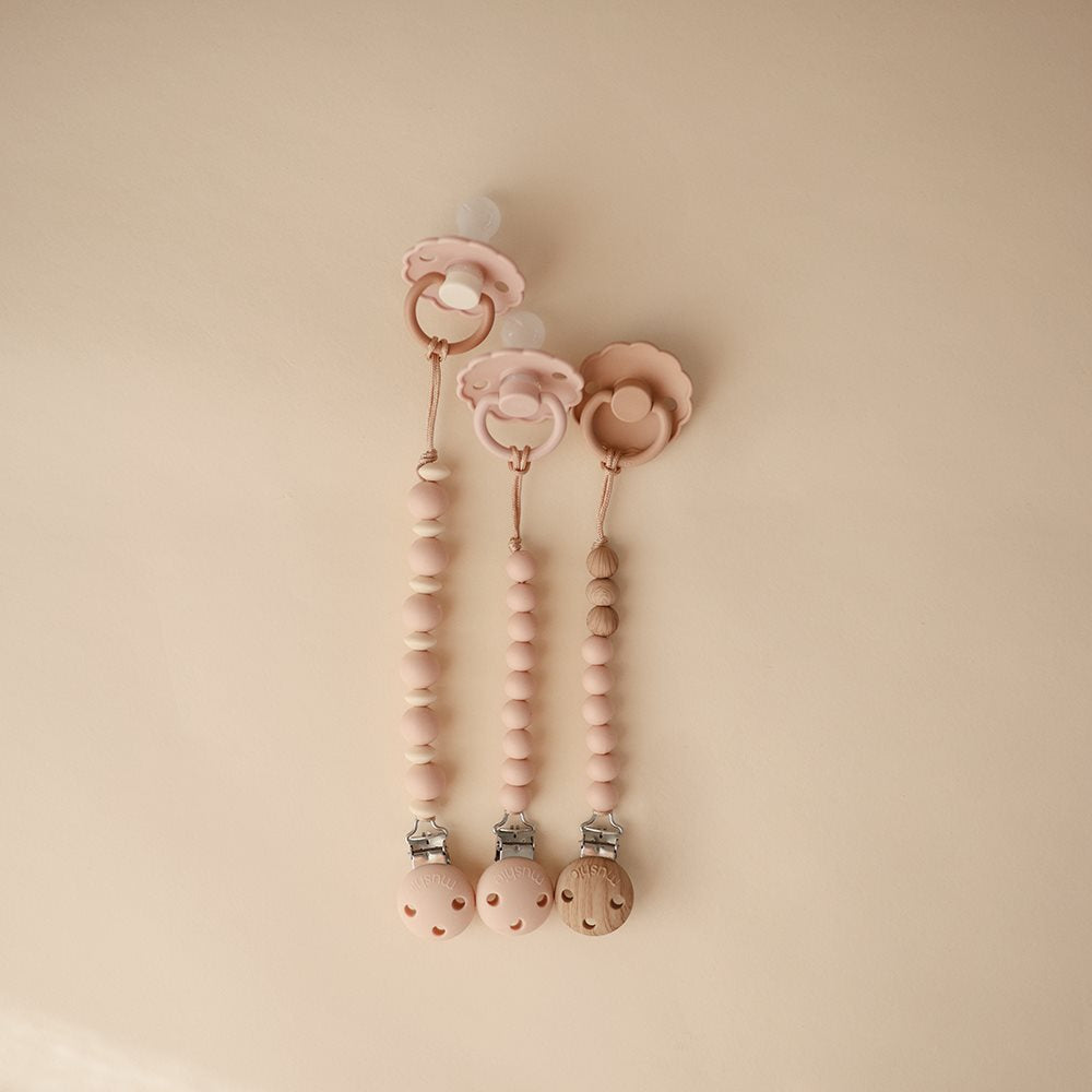 Pacifier Clip Hera Blush Mushie