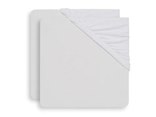 Fitted Sheet Jersey 60x120cm - White- 2 Pack