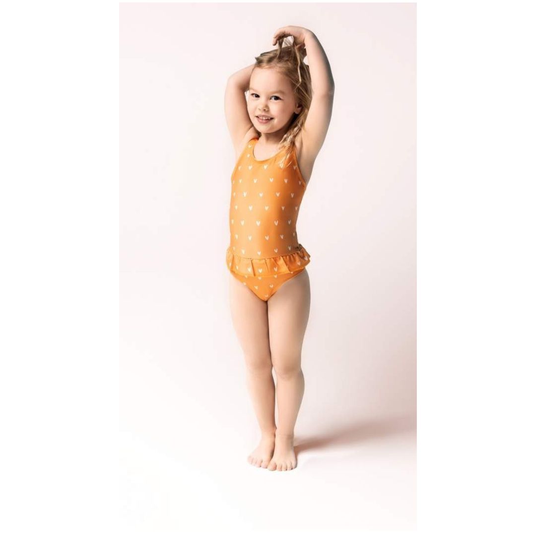 One-piece swimsuit - Orange Hearts