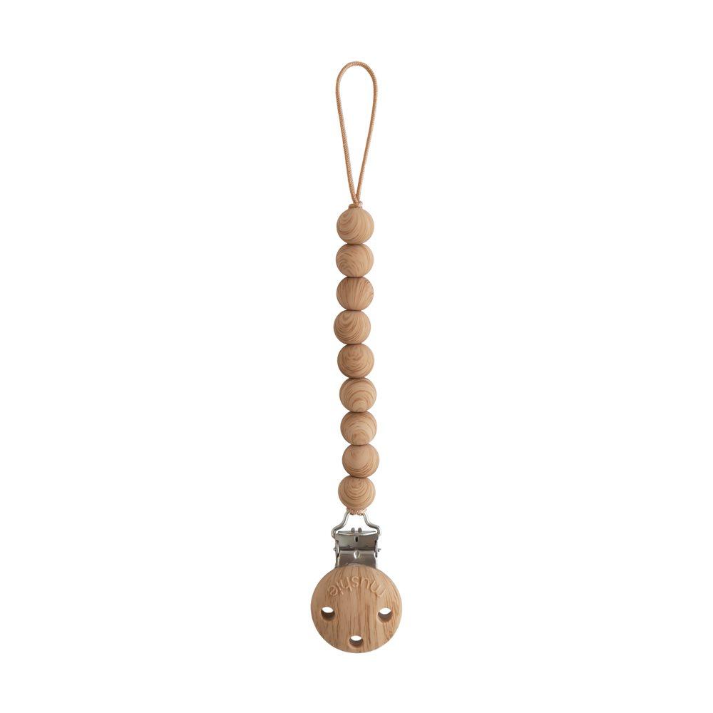 Pacifier Clip Hera Faux Wood Mushie