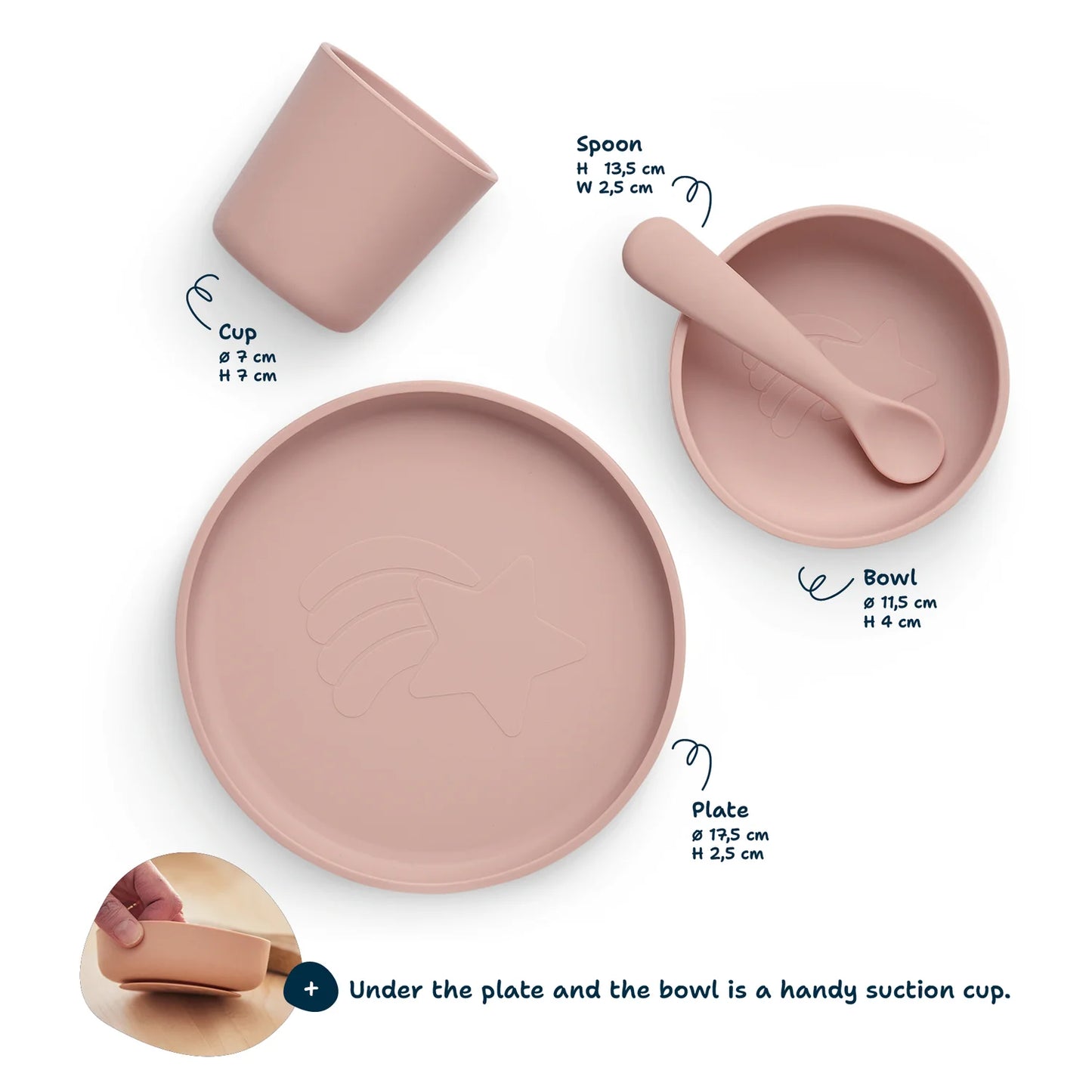 Kids Dinnerset 4-pieces  Pale Pink