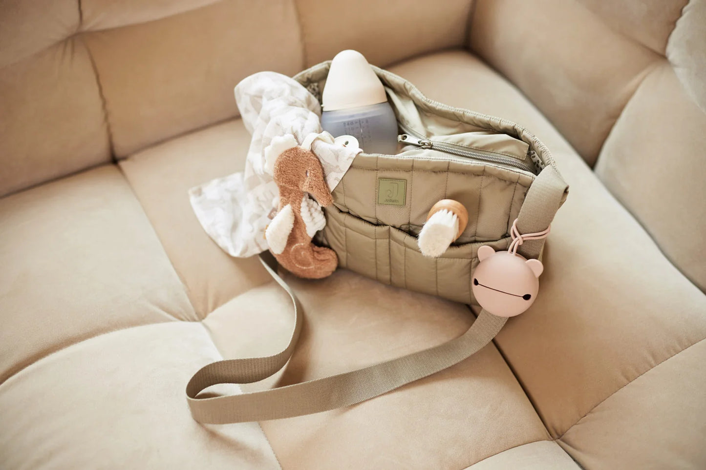 Puffed Stroller Buggy Organiser Bag -  Olive Green