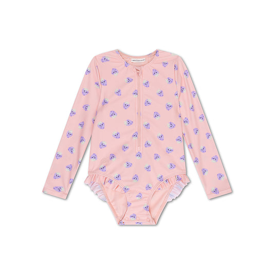 Full Body Swimsuit with Long Sleeves Blackberry