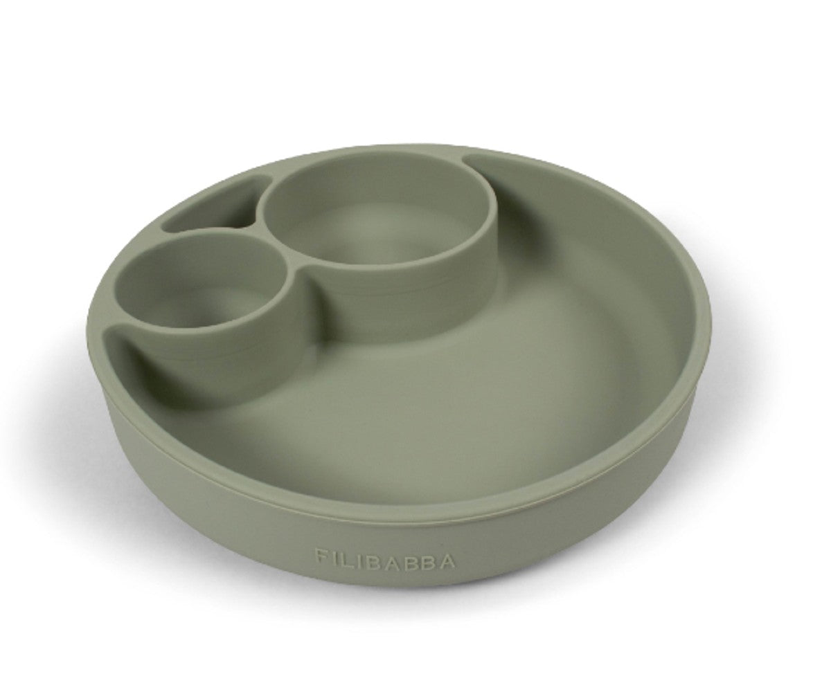 Silicone Divided Plate – Green