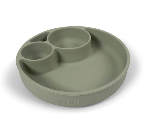 Silicone Divided Plate – Green