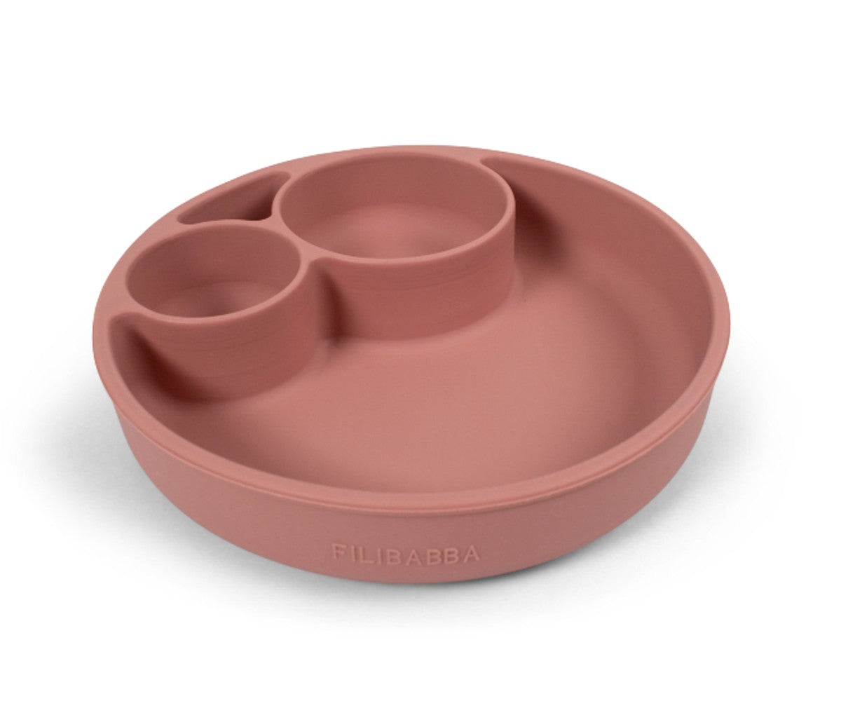 Silicone Divided Plate – Rose