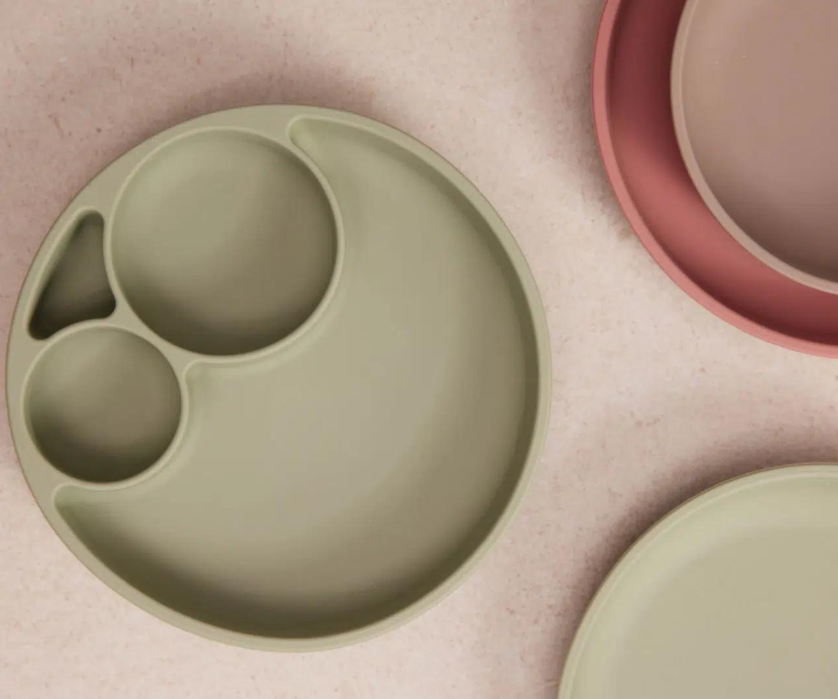 Silicone Divided Plate – Green