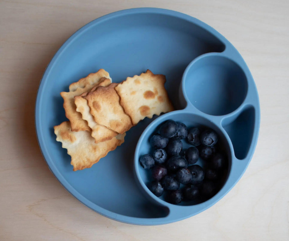 Silicone Divided Plate – Powder Blue