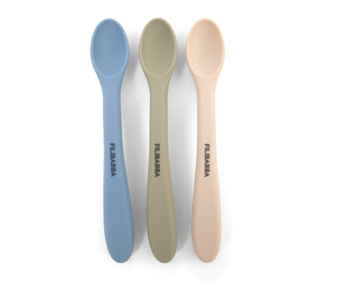 Filibabba Silicone Feeding Spoons 3 Pack – Ocean Mix