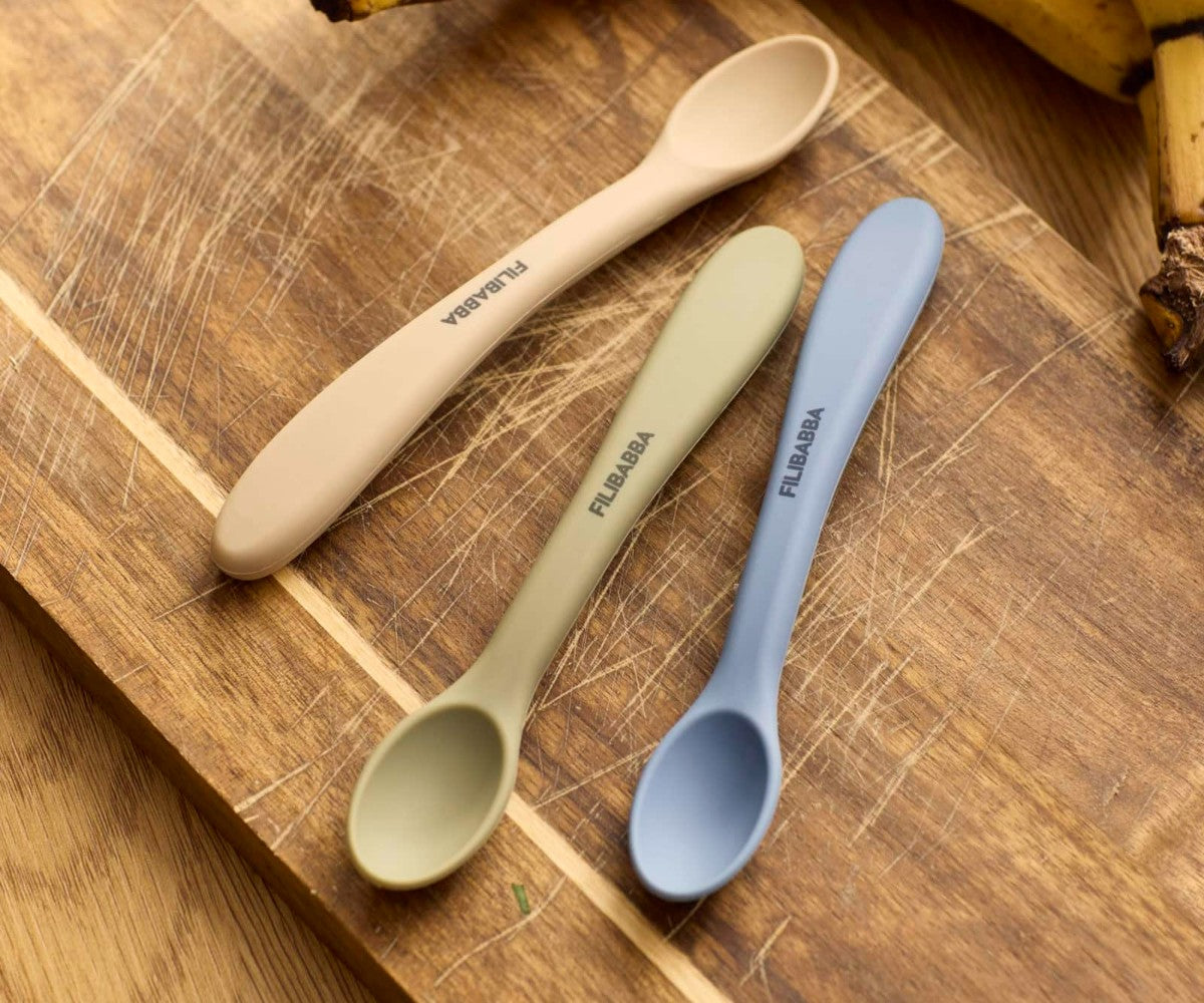 Filibabba Silicone Feeding Spoons 3 Pack – Ocean Mix