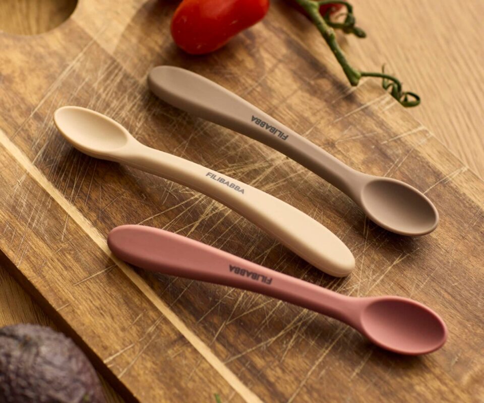 Filibabba Silicone Feeding Spoons 3 Pack – Rose Mix