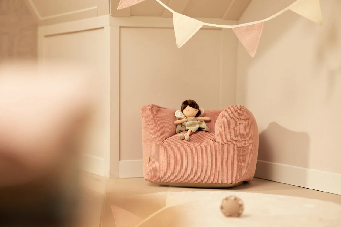 Kids Chair Beanbag Corduroy - Wild Rose