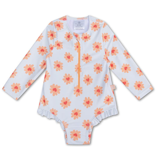 Long Sleeved Swimsuit - Flower Hearts