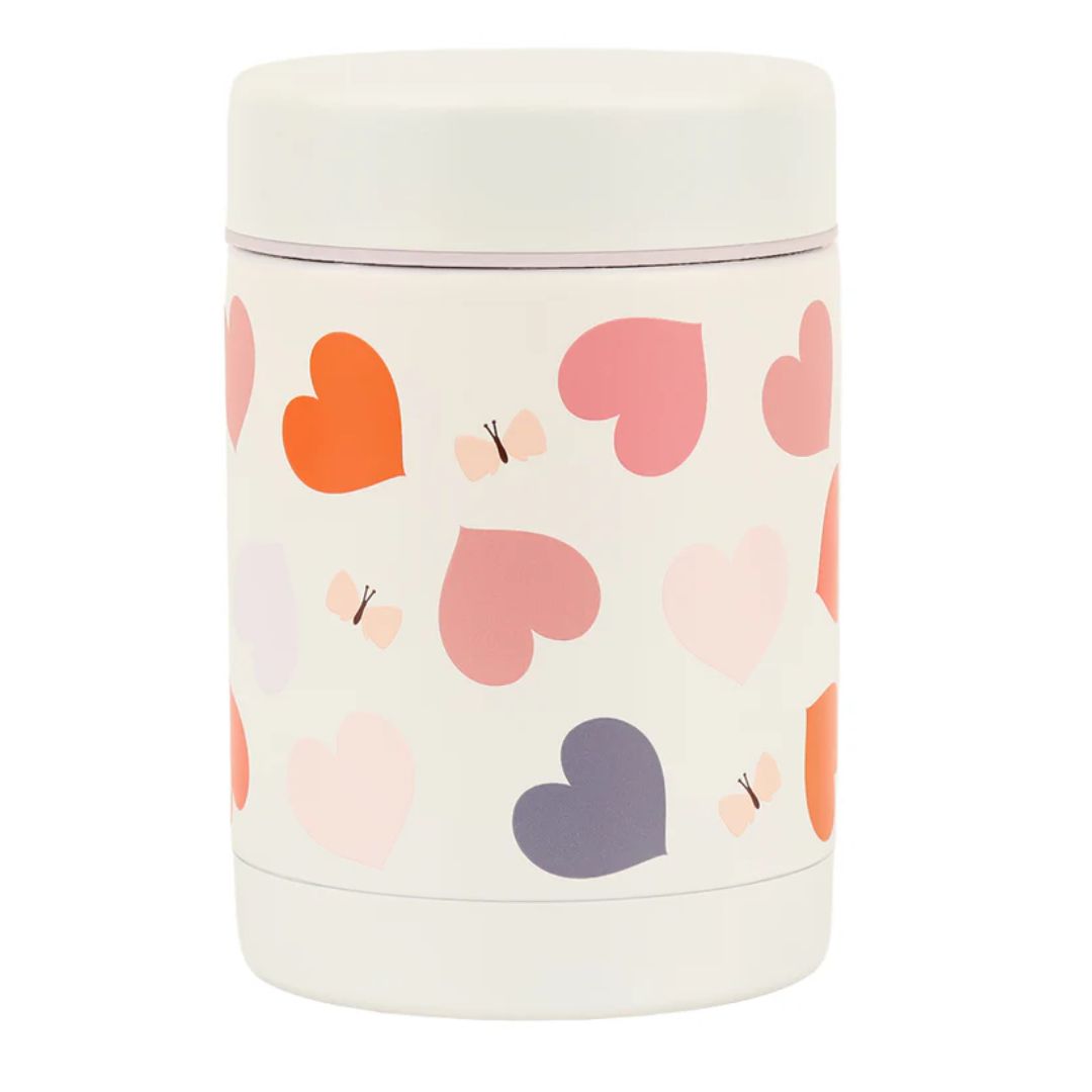 Stainless Steel Food Jar - Hearts