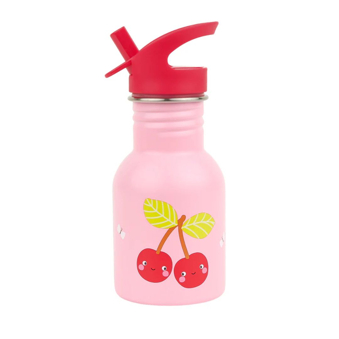 Little Stainless Steel Drink Bottle - Happy Cherries