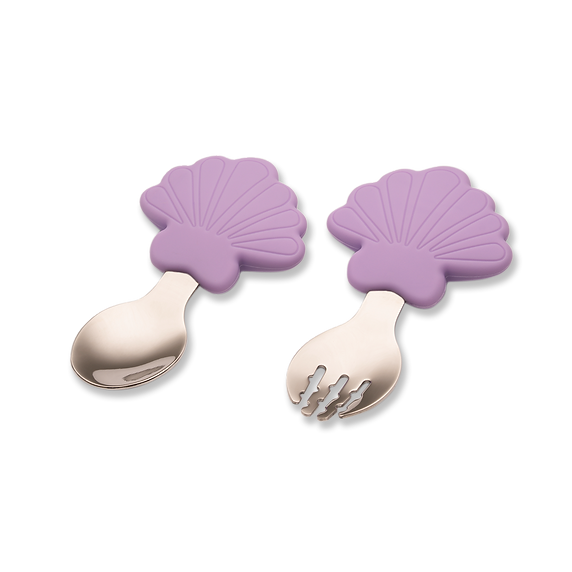 Training Spoon & Fork - Mermaid Seashell