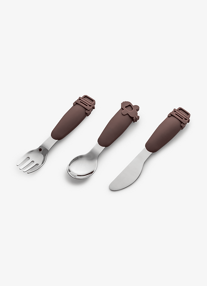 Silicone Cutlery Set with Pouch - Plum Vehicles
