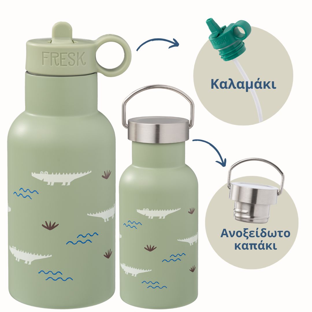 Thermos With Double Cap Crocodile