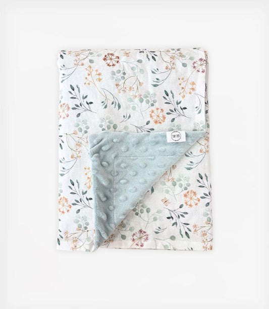 Double Face Velvet Blanket Botanical Breeze Tiny Toes