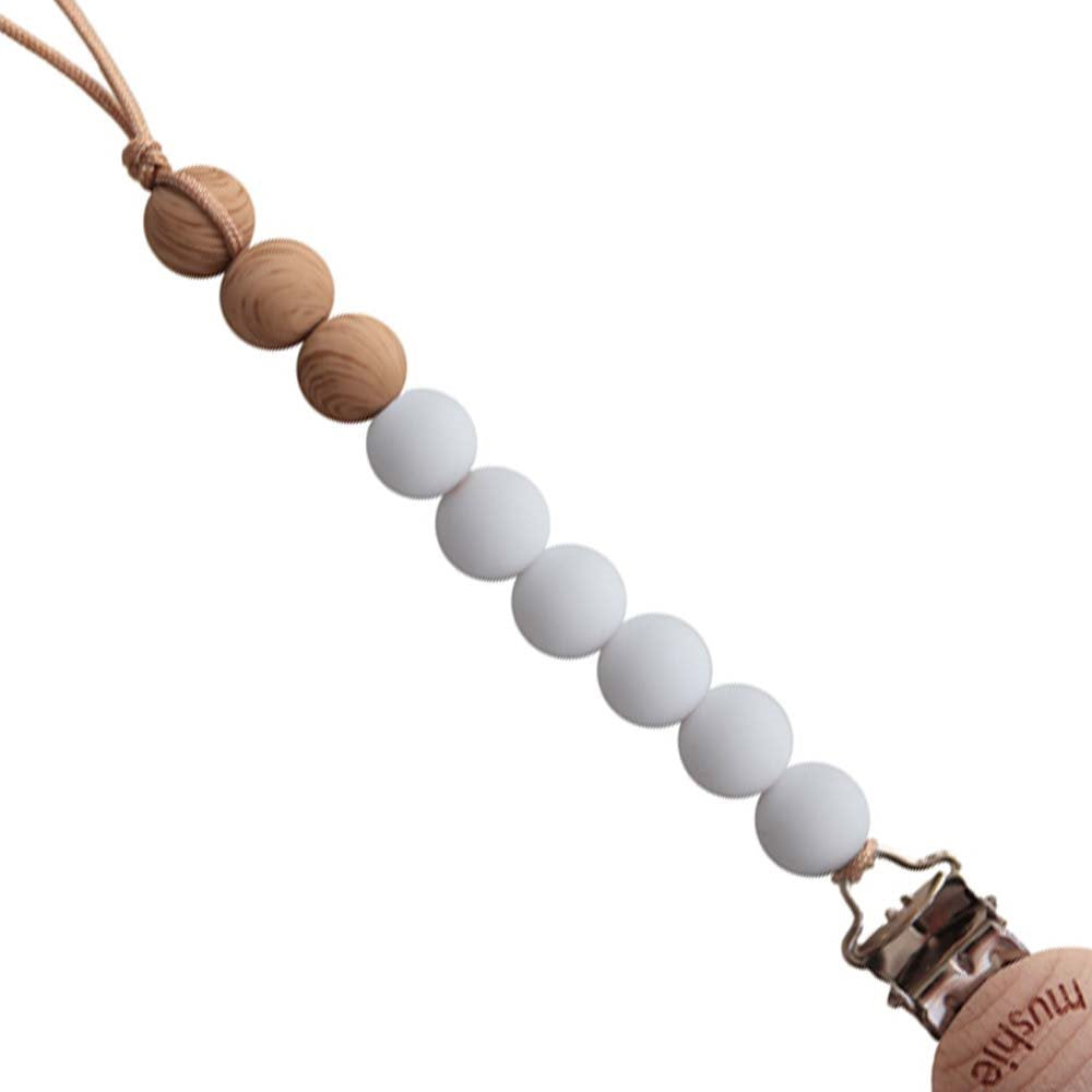 Pacifier Clips Eva White Mushie