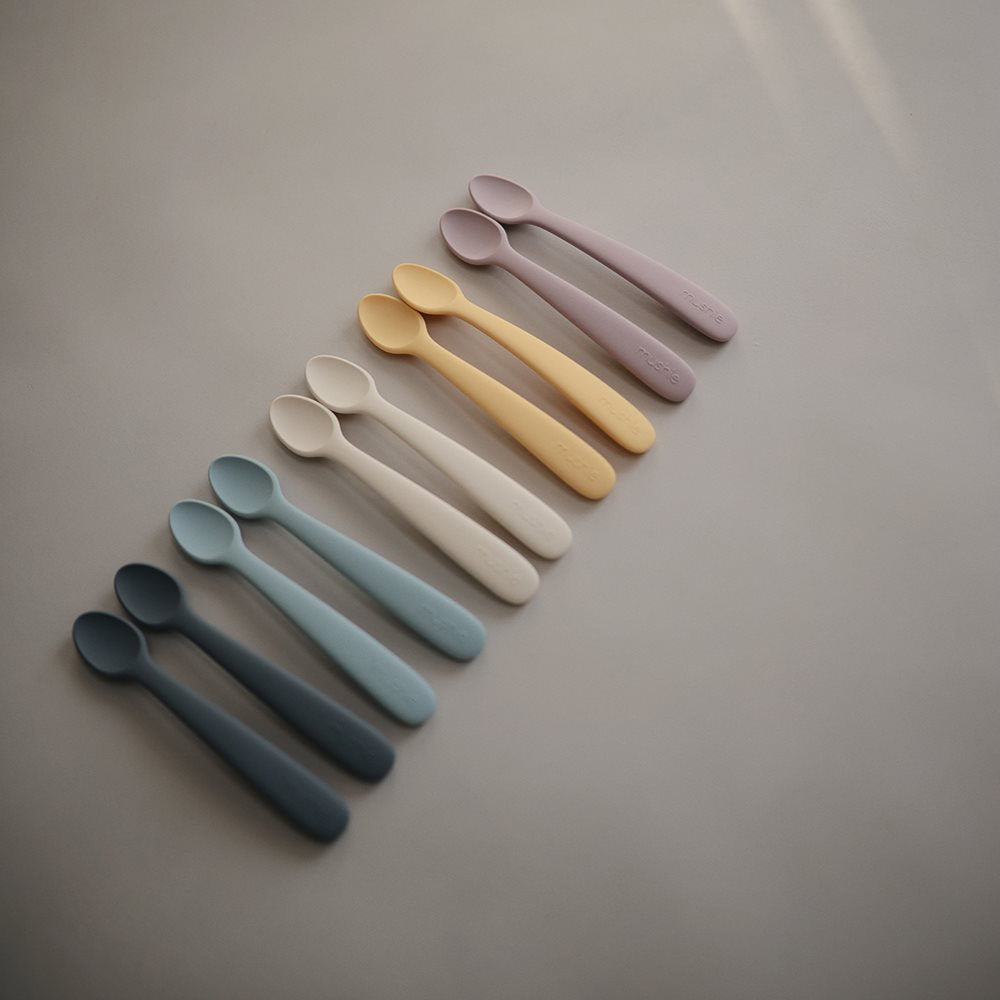 Silicone Feeding Spoons Soft Lilac Mushie
