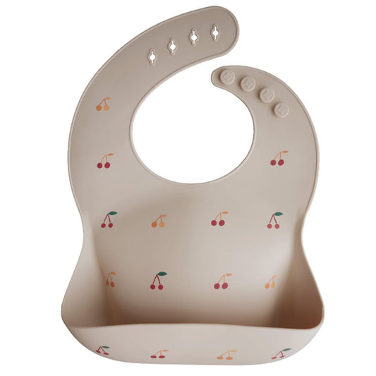 Silicone Bib Cherries Mushie
