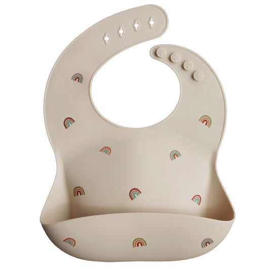 Silicone Bib Rainbow Mushie